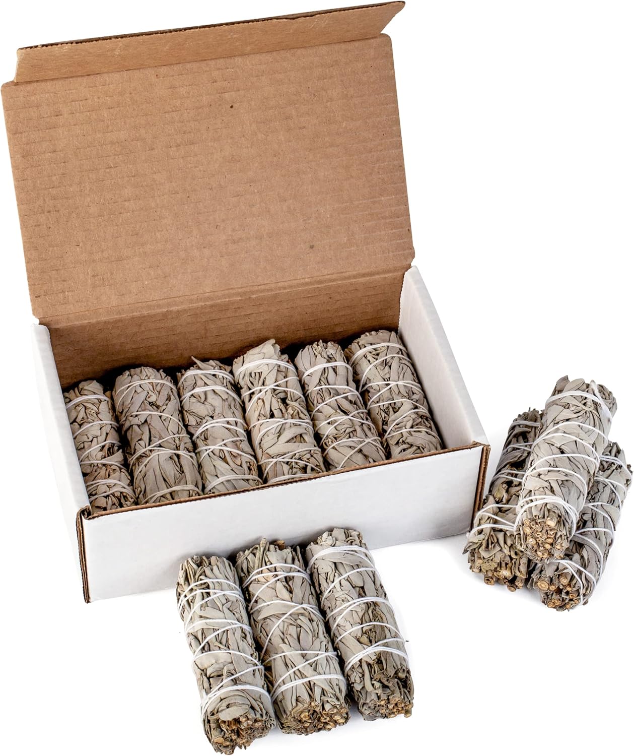 Handcrafted 4 Inch White Sage Sticks - Fresh, Natural California Sage Smudge Sticks with Instructions & Blessings - Wand Sage for Cleansing House Negative Energy & Other Smudging Rituals