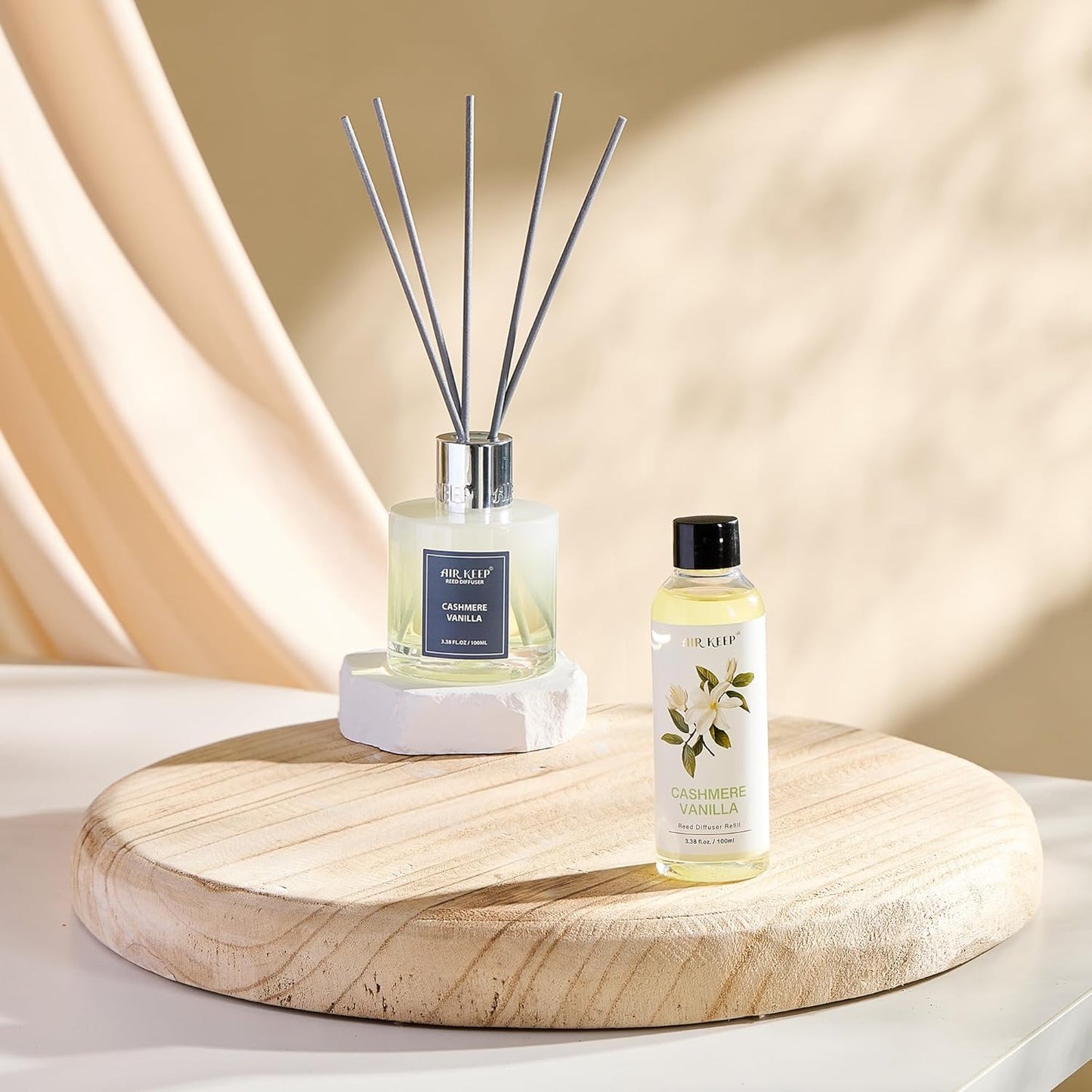 Airkeep Reed Diffuser Oil Refill/Clean Linen/3.38oz(100ml/1 Pack/Scented Oil Refill for Reed Diffuser Home Fragrance for Bedroom, Bathroom Office Home Decor