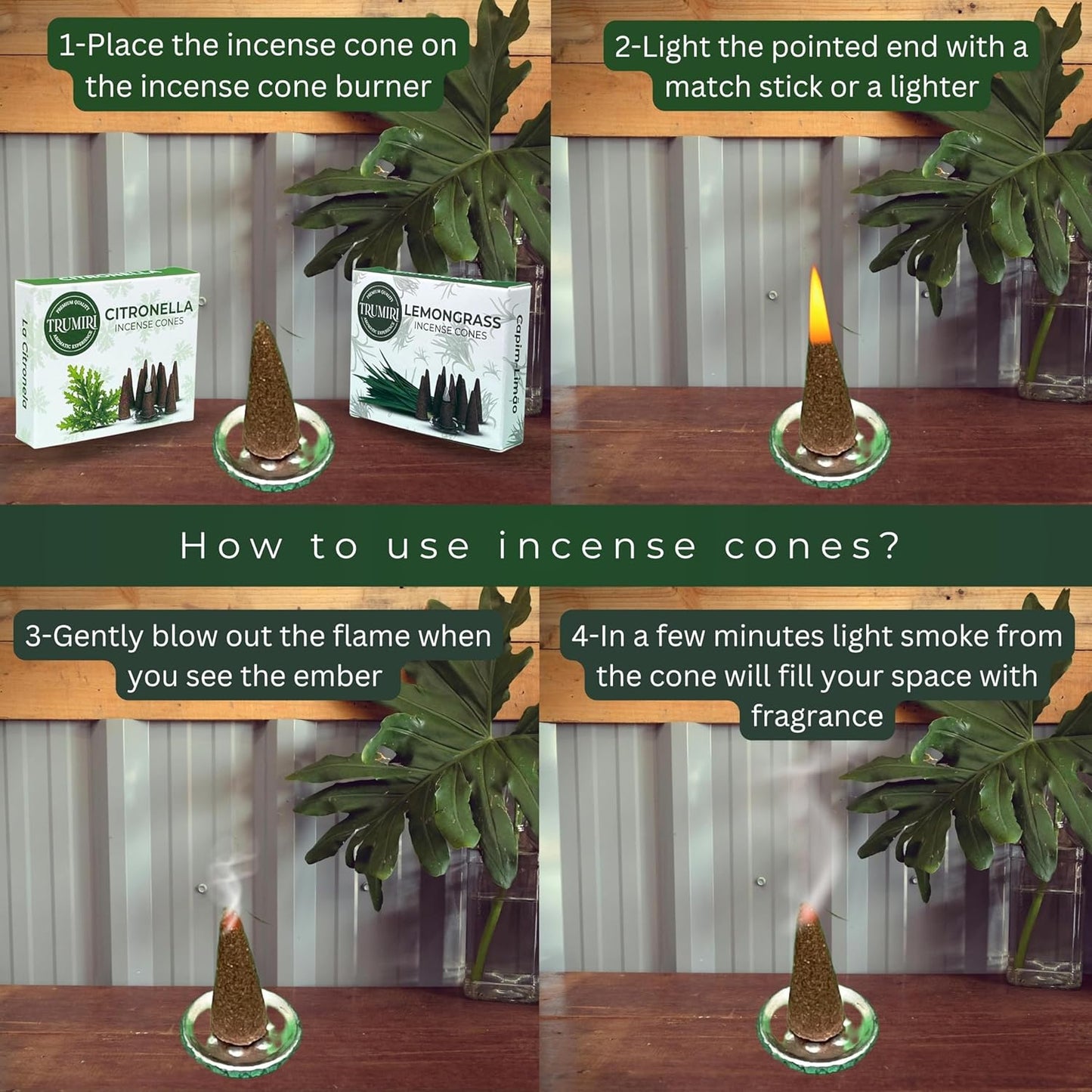 Incense Cones Combo Pack - 10 Cedar 10 Pine Scented Cones
