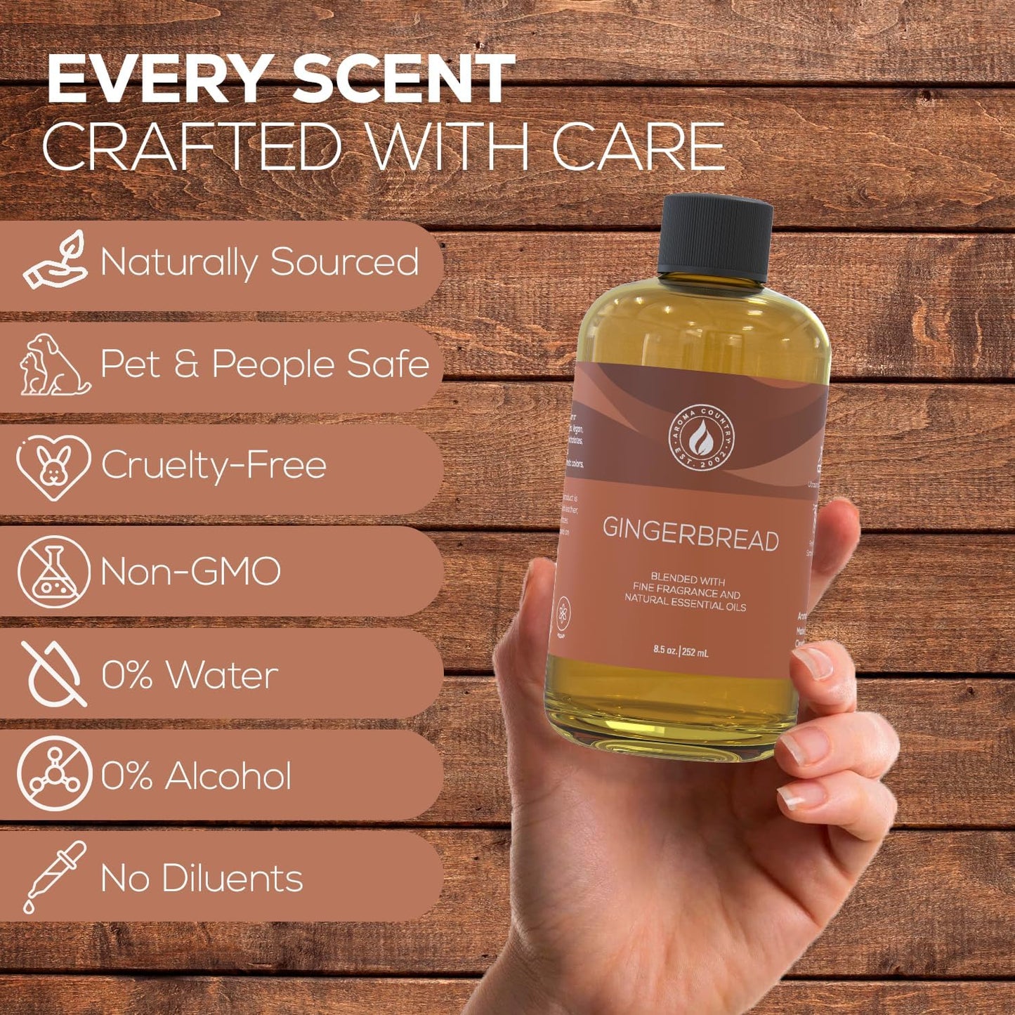 Aroma Country White Tea Diffuser Oil - Luxury Essential Oils for Diffuser Refill & Air Freshener Room Spray, Long-Lasting, Natural Home Fragrance and Hotel Scent for Diffusers & Machines - 8.5 Fl. oz
