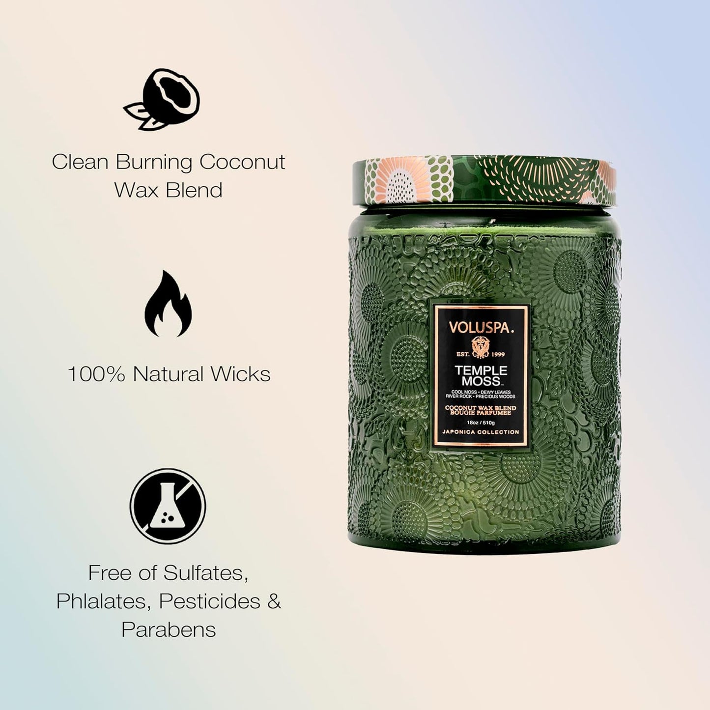 Voluspa Goji Tarocco Orange, Large Candle Jar, 18 oz, 100 Hour Burn Time, All Natural Wicks and Coconut Wax for Clean Burning, Vegan, Poured in the USA