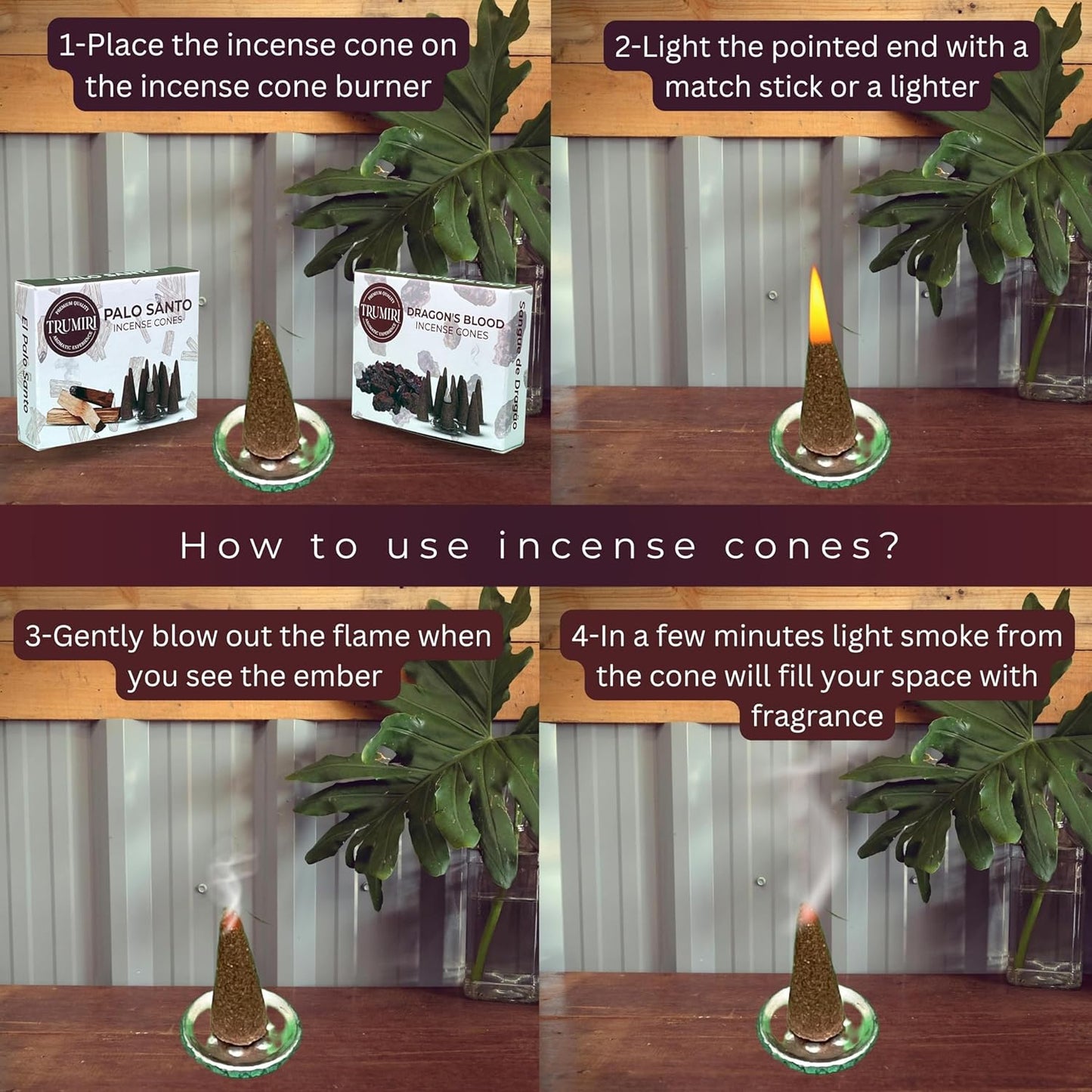 Incense Cones Combo Pack - 10 Cedar 10 Pine Scented Cones