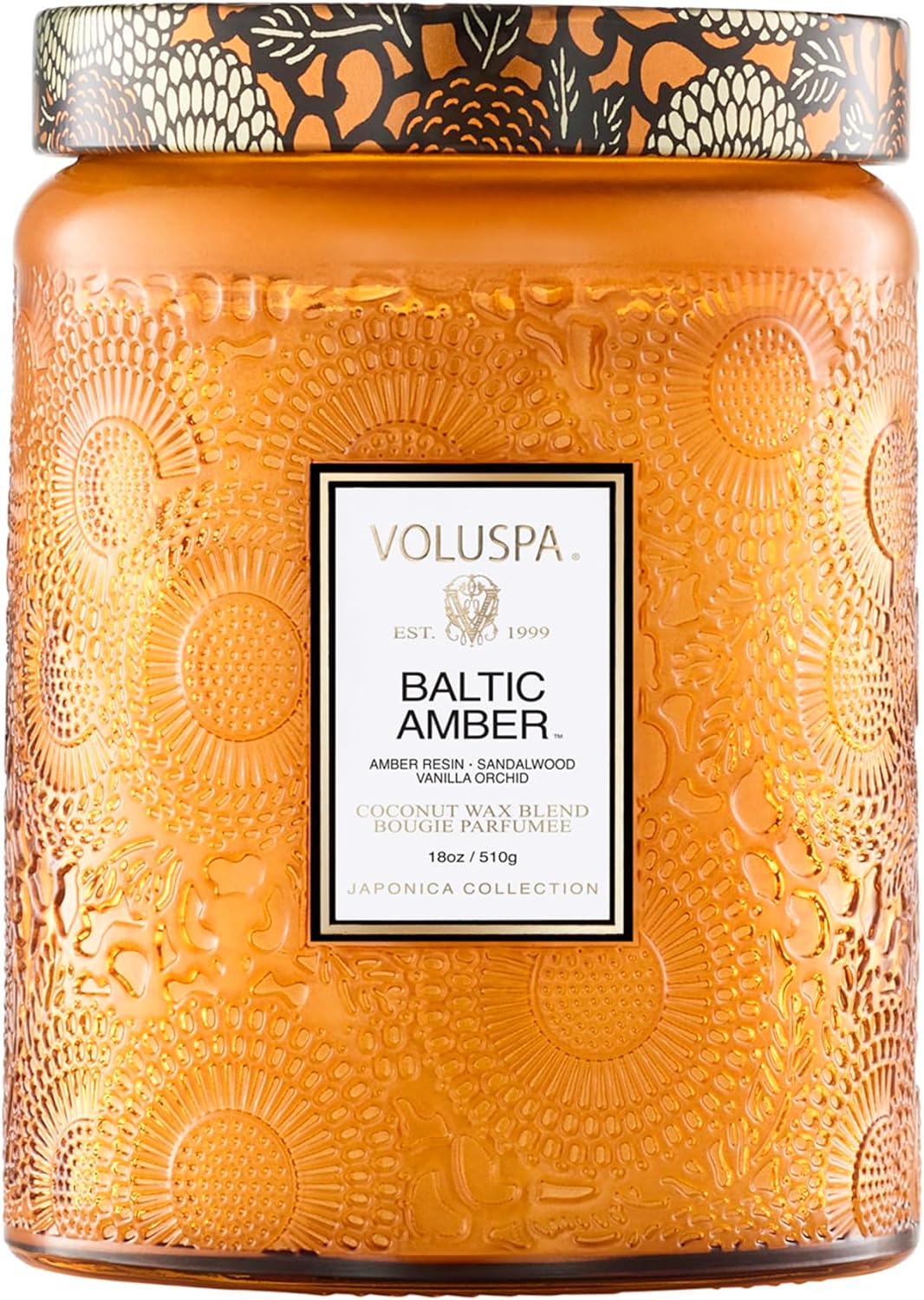 Voluspa Goji Tarocco Orange, Large Candle Jar, 18 oz, 100 Hour Burn Time, All Natural Wicks and Coconut Wax for Clean Burning, Vegan, Poured in the USA