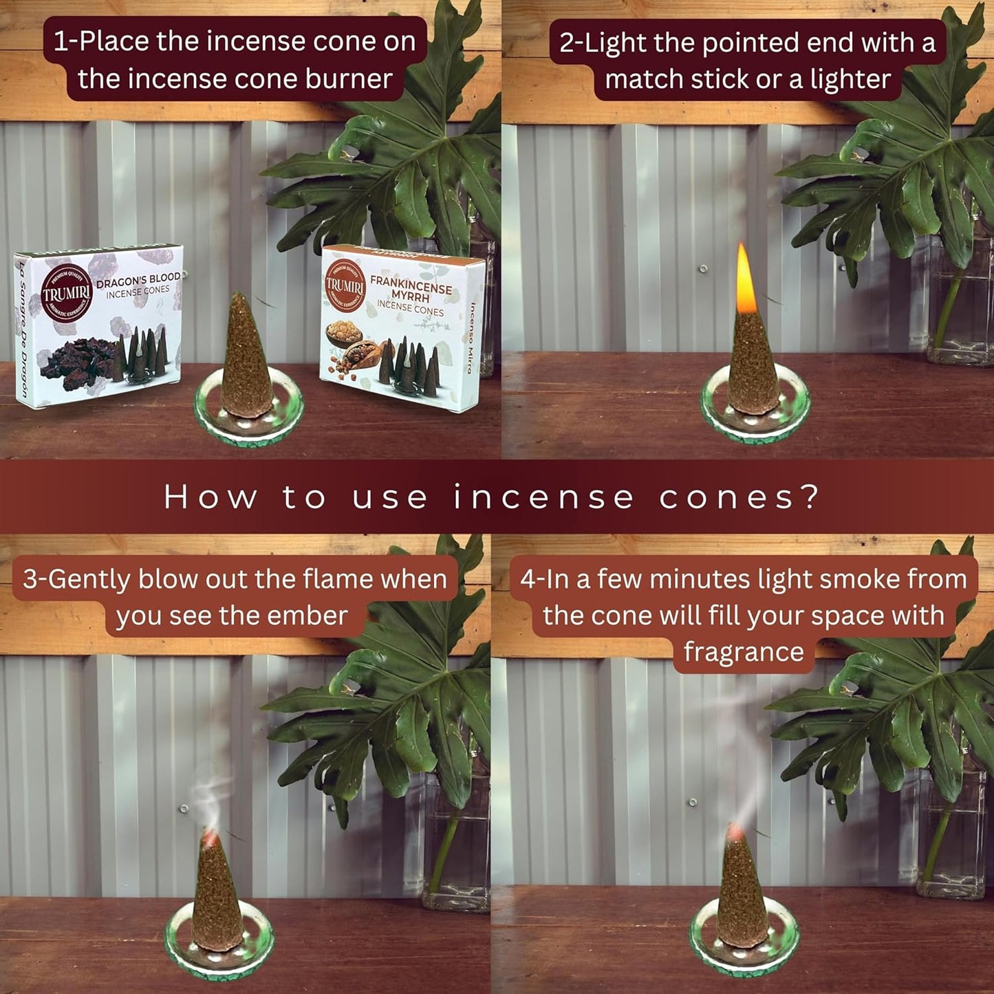 Incense Cones Combo Pack - 10 Cedar 10 Pine Scented Cones