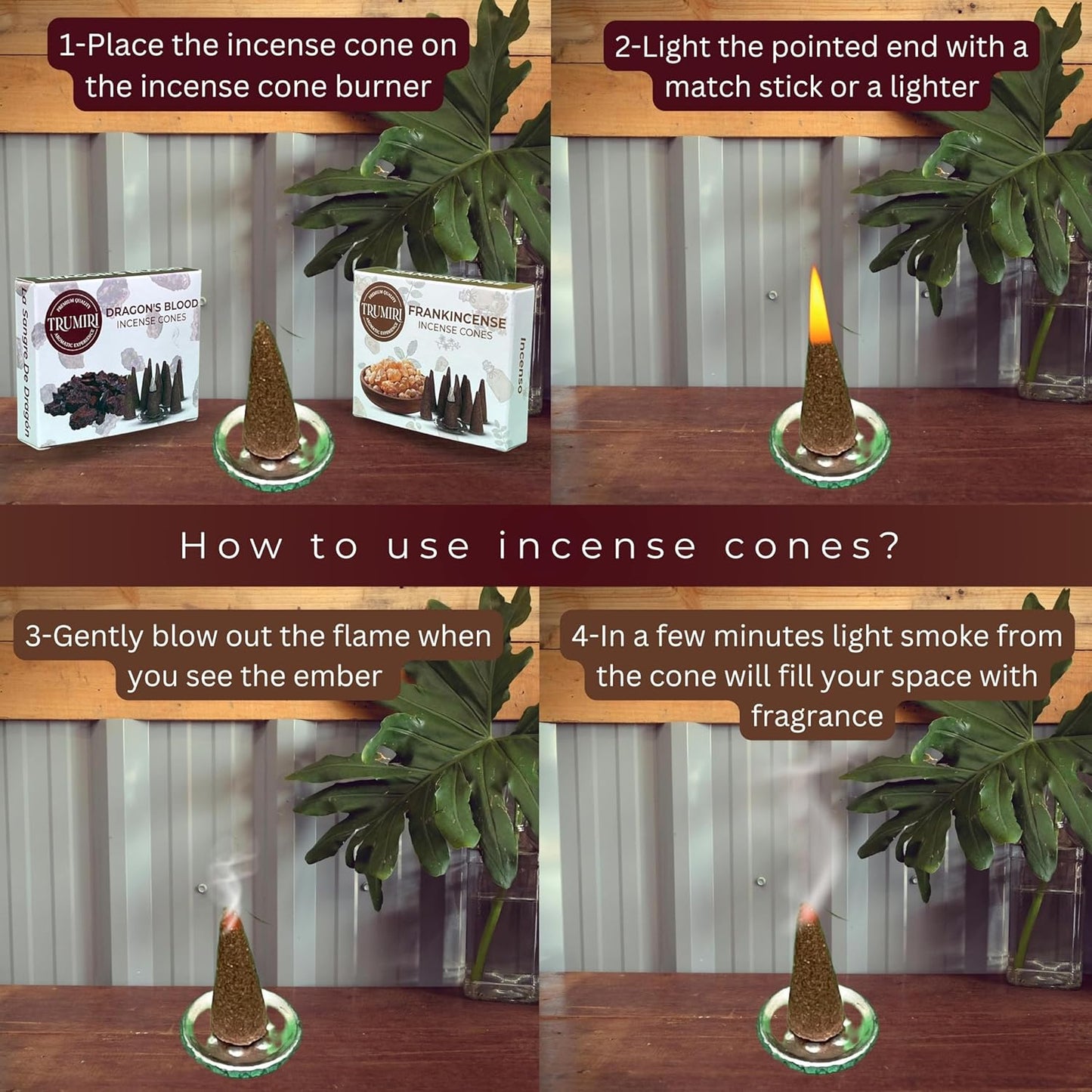 Incense Cones Combo Pack - 10 Cedar 10 Pine Scented Cones