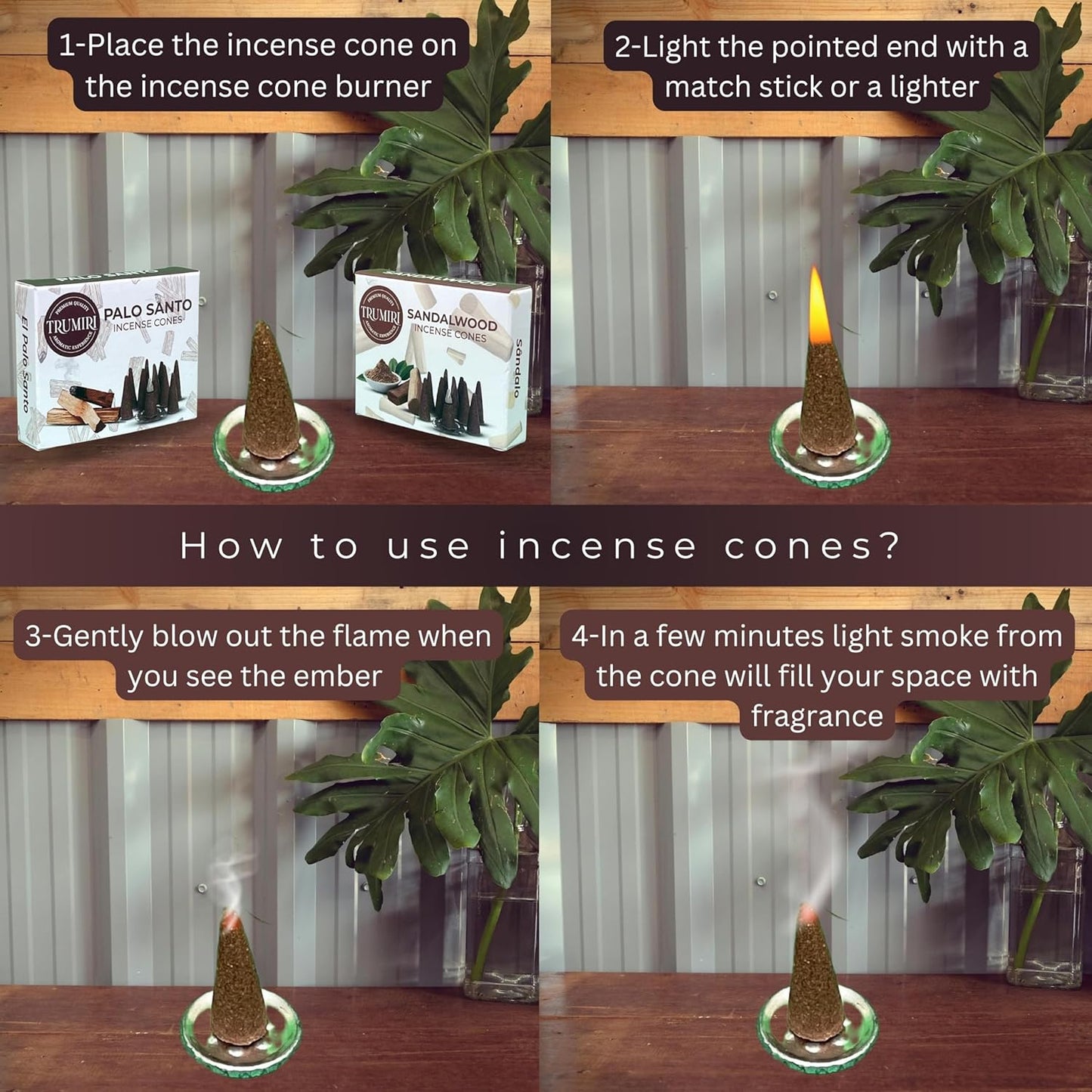 Incense Cones Combo Pack - 10 Cedar 10 Pine Scented Cones
