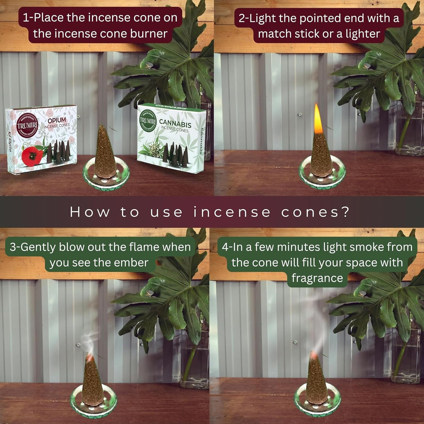 Incense Cones Combo Pack - 10 Cedar 10 Pine Scented Cones