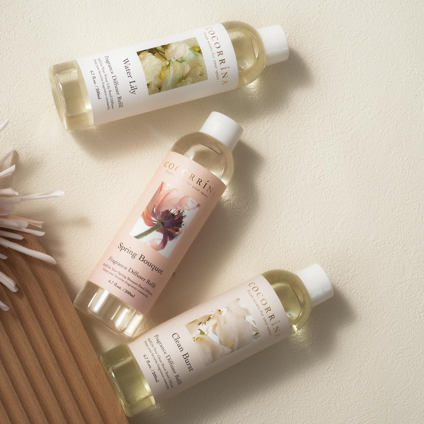 COCORRÍNA Reed Diffuser Refill - Cashmere Vanilla 6.7 oz. Scented Oil for Reed Diffuser Home Fragrance for Bedroom, Bathroom Home Decor