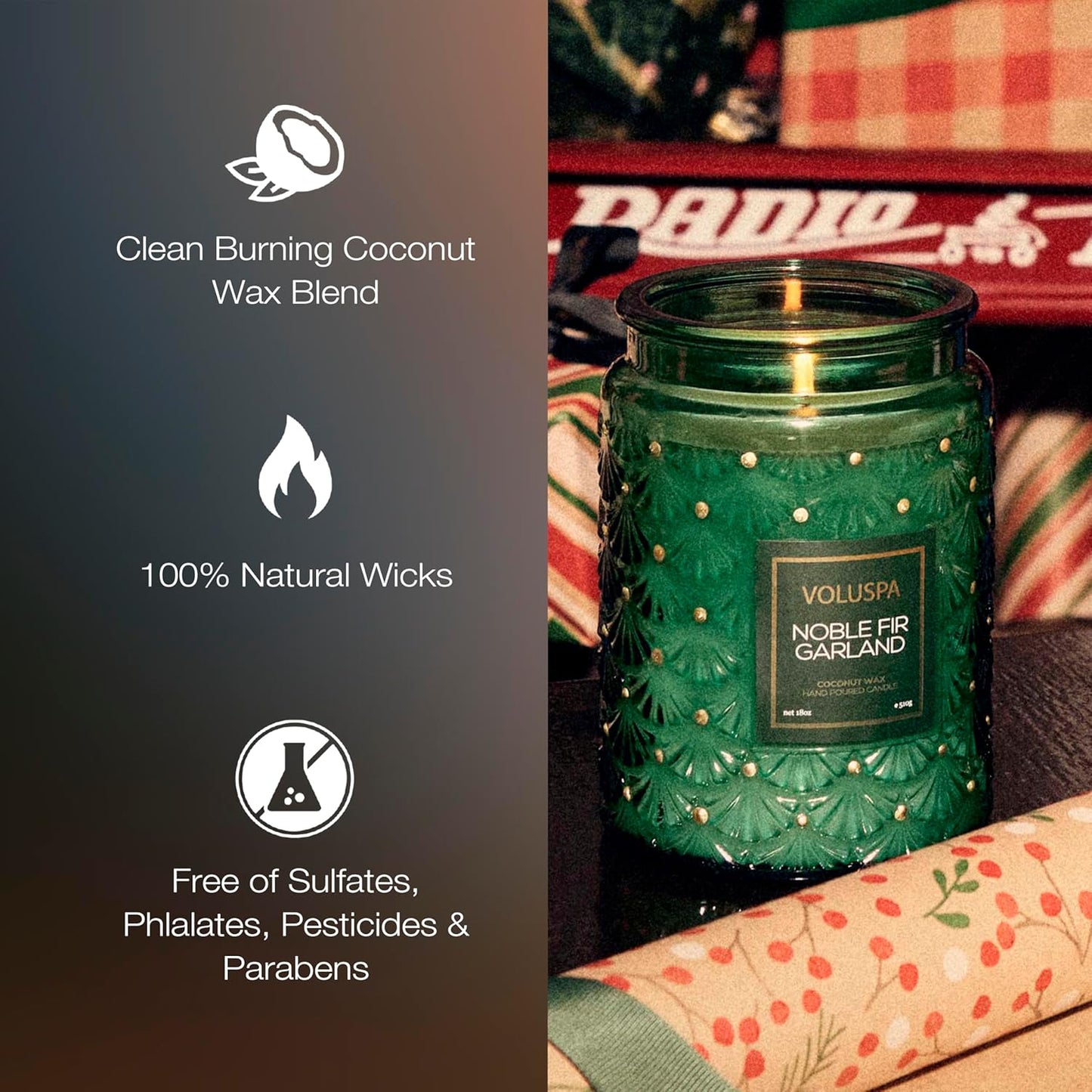 Voluspa Goji Tarocco Orange, Large Candle Jar, 18 oz, 100 Hour Burn Time, All Natural Wicks and Coconut Wax for Clean Burning, Vegan, Poured in the USA
