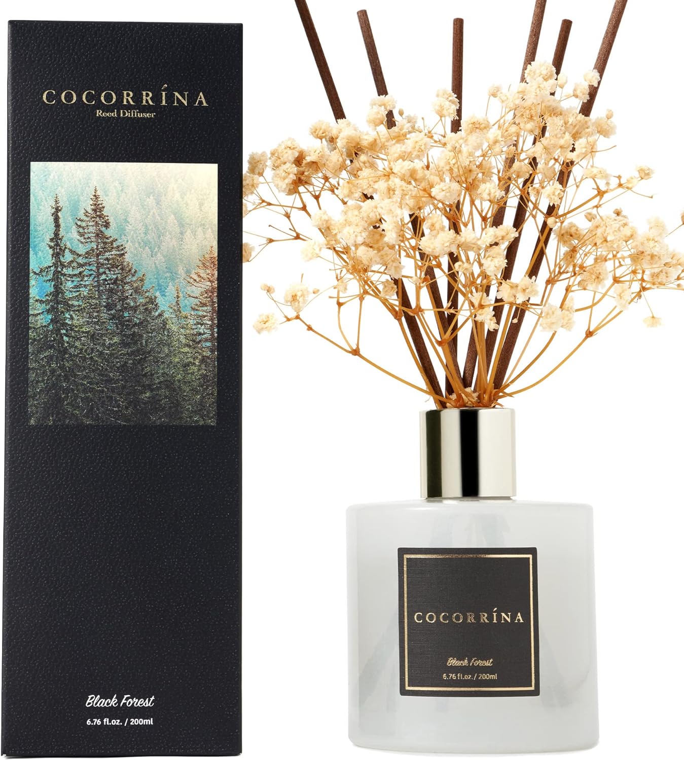 COCORRÍNA Reed Diffuser Set, Clean Linen Scented Diffuser with Sticks Home Fragrance Reed Diffuser for Bathroom Shelf Decor