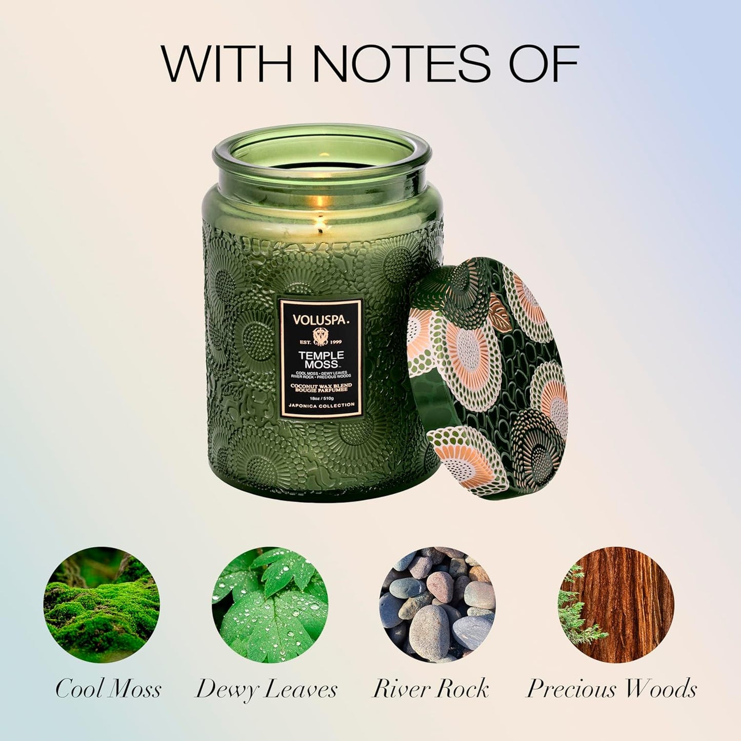 Voluspa Goji Tarocco Orange, Large Candle Jar, 18 oz, 100 Hour Burn Time, All Natural Wicks and Coconut Wax for Clean Burning, Vegan, Poured in the USA