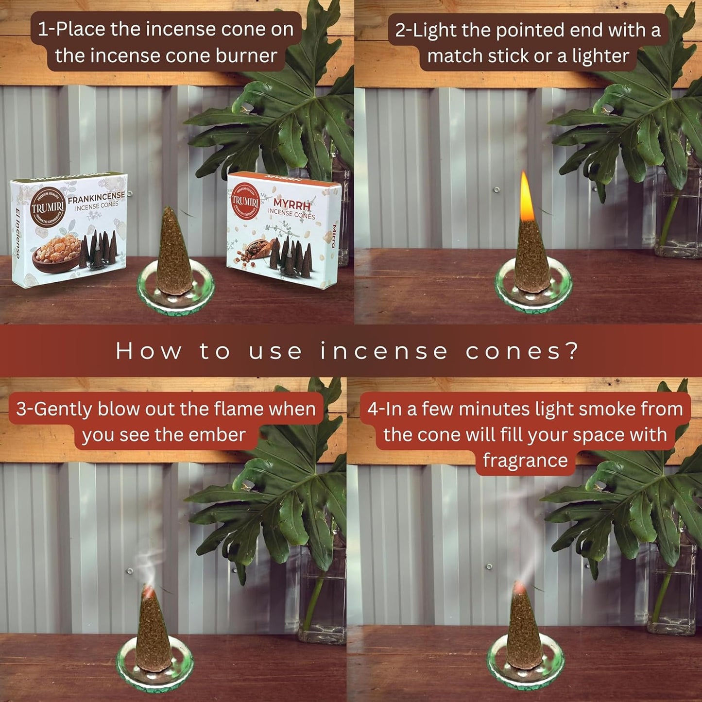 Incense Cones Combo Pack - 10 Cedar 10 Pine Scented Cones