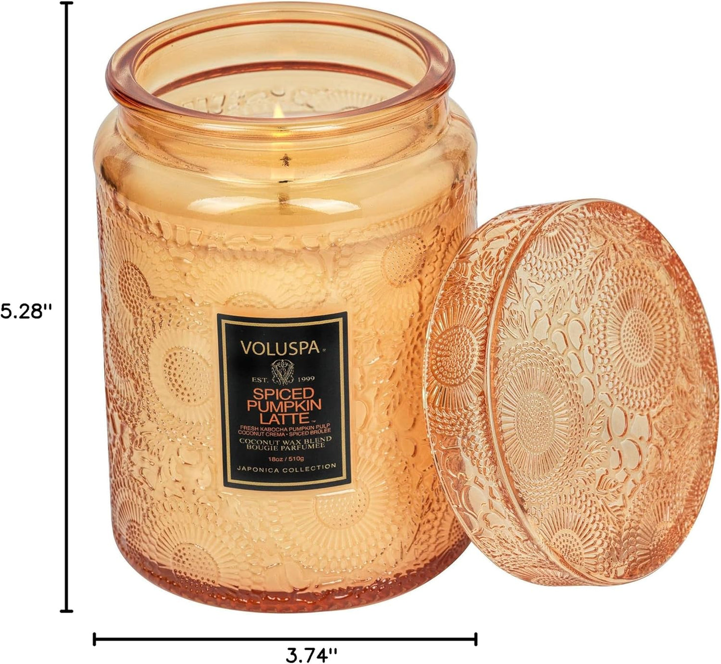 Voluspa Goji Tarocco Orange, Large Candle Jar, 18 oz, 100 Hour Burn Time, All Natural Wicks and Coconut Wax for Clean Burning, Vegan, Poured in the USA