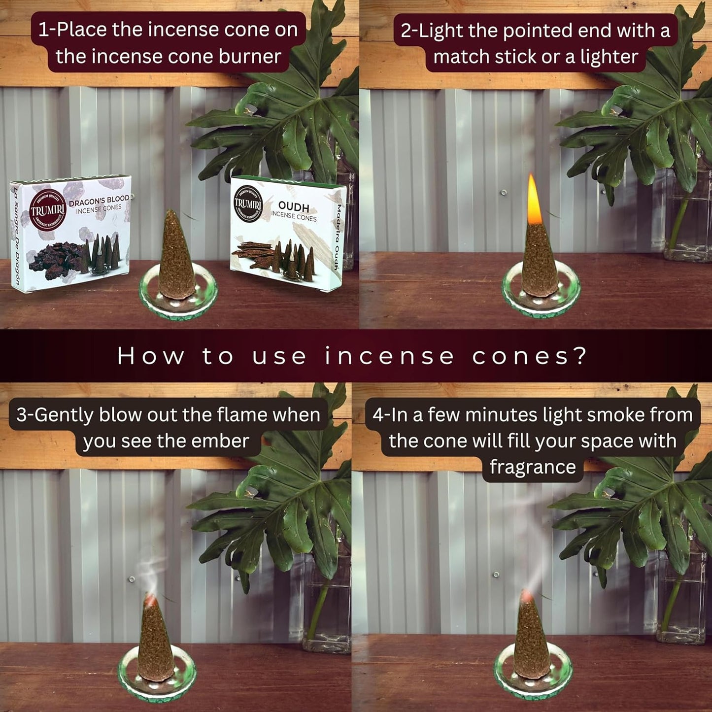 Incense Cones Combo Pack - 10 Cedar 10 Pine Scented Cones