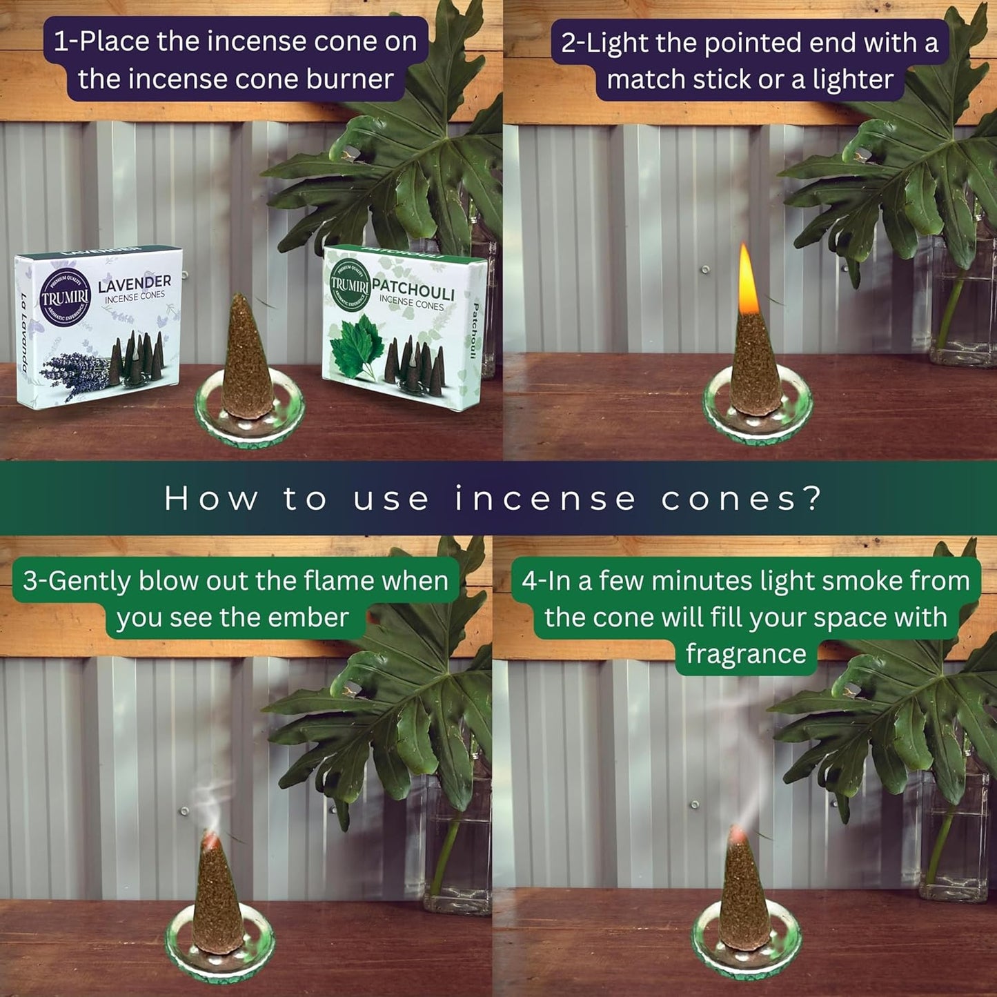 Incense Cones Combo Pack - 10 Cedar 10 Pine Scented Cones