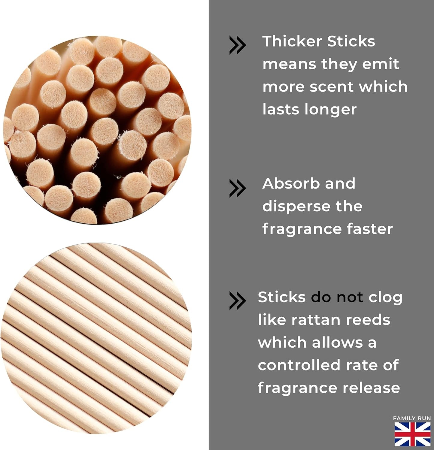 Ziffs Home® 120pcs Black Fibre Reed Diffuser Sticks - 20cm/7.87in x 4mm/0.16in - Thick Diffuser Reeds Sticks - Diffuser Sticks for Diffuser Oils Fragrance Refill - Fibre Reeds for Diffusers