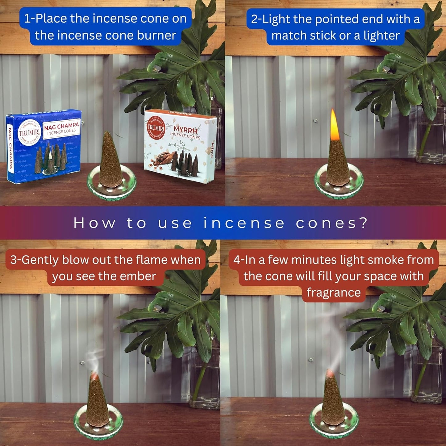 Incense Cones Combo Pack - 10 Cedar 10 Pine Scented Cones