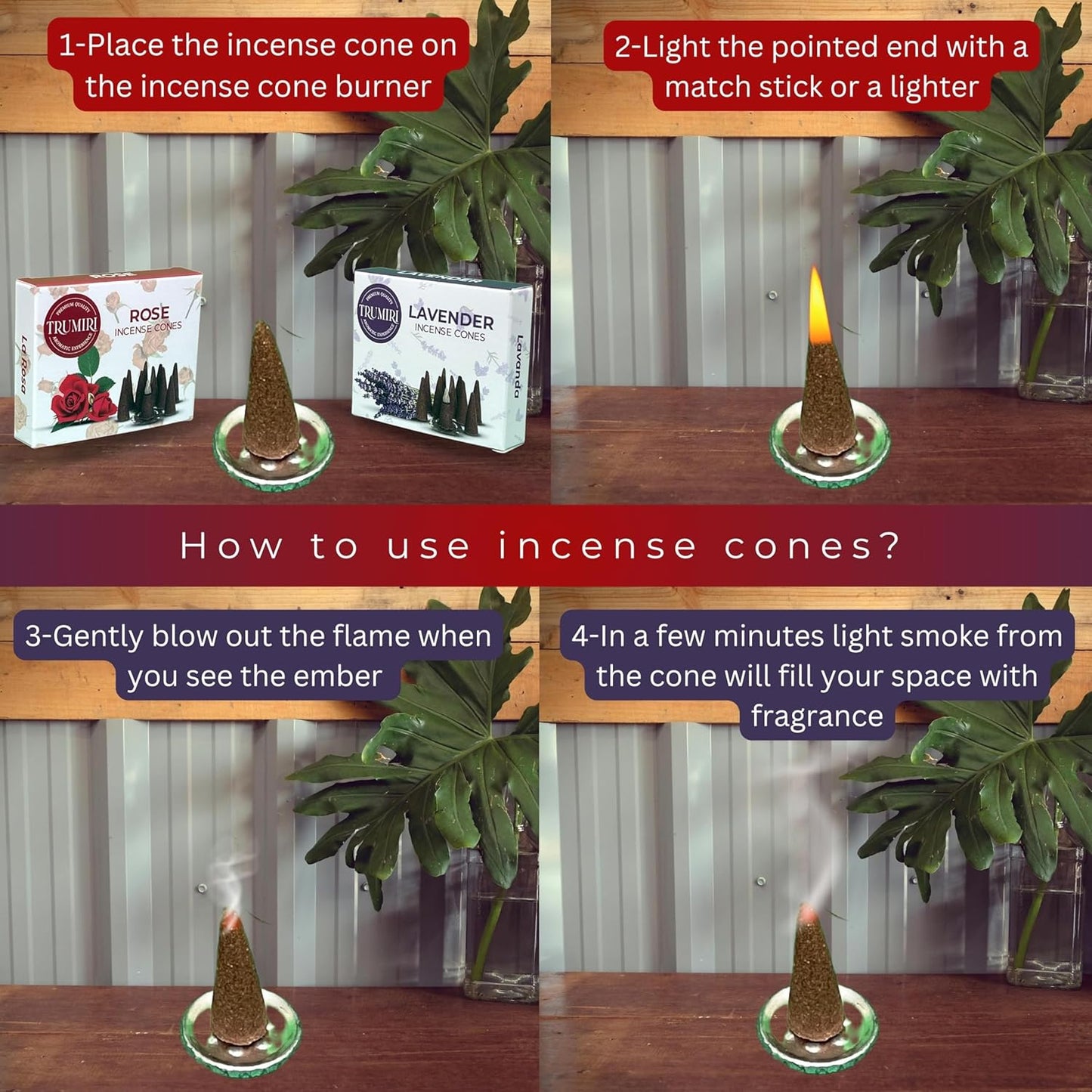 Incense Cones Combo Pack - 10 Cedar 10 Pine Scented Cones