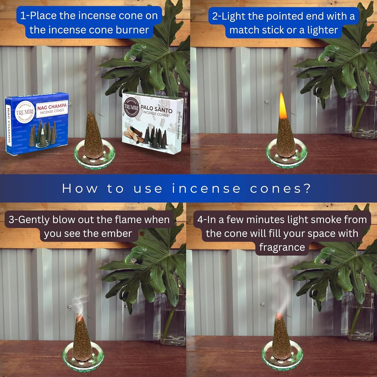 Incense Cones Combo Pack - 10 Cedar 10 Pine Scented Cones
