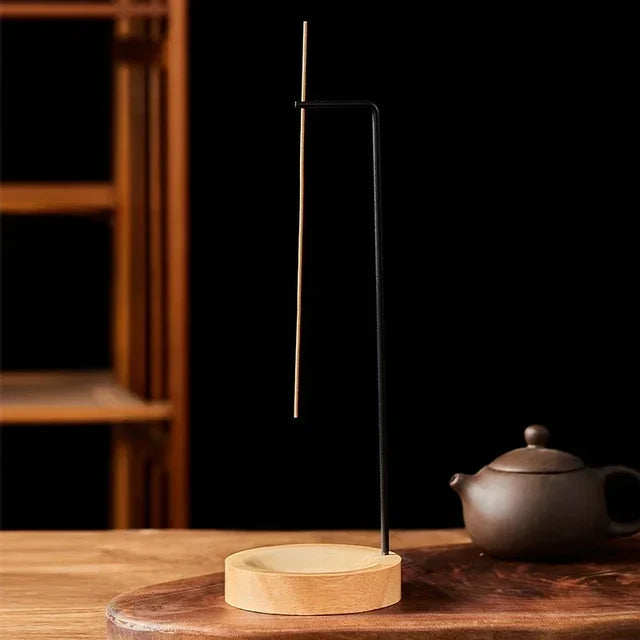 Upside Down Incense Burner - Incense Stick Holder - Wooden, Round Incense Tray