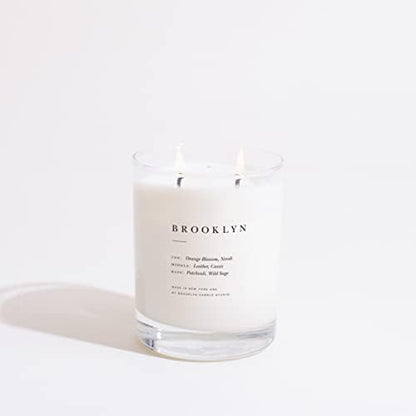 Brooklyn Candle Studio Santorini Classic 2 Wick Candle - Luxury Scented Candle, Vegan Soy Wax, Hand Poured in The USA, 70 Hour Slow Burn Time - 13oz