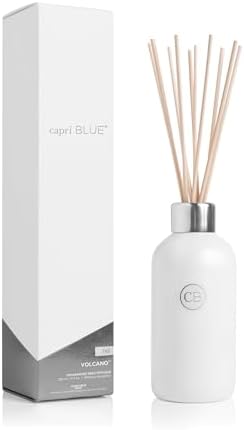 Capri Blue Volcano Reed Diffuser Set - Comes with Reed Diffuser Sticks, Fragrance Oil, and Glass Bottle Oil Diffuser - Aromatherapy Diffuser - White Diffuser (8 fl oz)