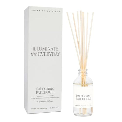 Sweet Water Decor Salt & Sea Reed Diffuser Set - Sea Salt Citrus & Musk Amber Scent Diffuser - Reed Diffusers for Home with Long Lasting Fragrance - Non-Toxic Oil Reed Diffuser - Made in the USA