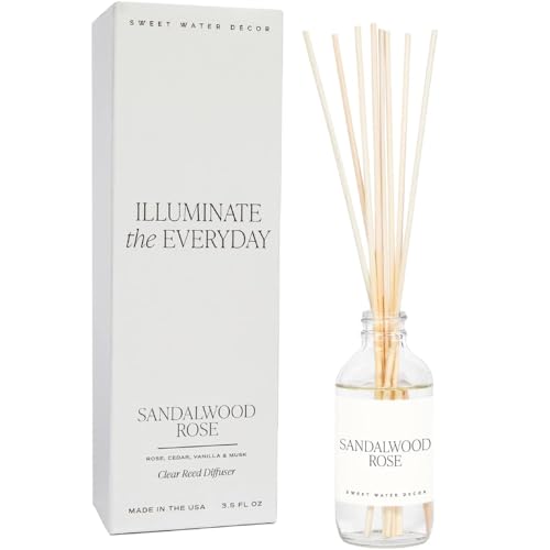 Sweet Water Decor Salt & Sea Reed Diffuser Set - Sea Salt Citrus & Musk Amber Scent Diffuser - Reed Diffusers for Home with Long Lasting Fragrance - Non-Toxic Oil Reed Diffuser - Made in the USA
