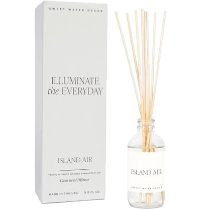 Sweet Water Decor Salt & Sea Reed Diffuser Set - Sea Salt Citrus & Musk Amber Scent Diffuser - Reed Diffusers for Home with Long Lasting Fragrance - Non-Toxic Oil Reed Diffuser - Made in the USA