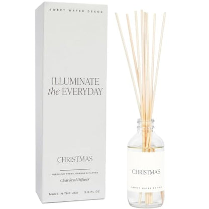 Sweet Water Decor Salt & Sea Reed Diffuser Set - Sea Salt Citrus & Musk Amber Scent Diffuser - Reed Diffusers for Home with Long Lasting Fragrance - Non-Toxic Oil Reed Diffuser - Made in the USA
