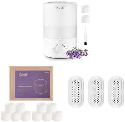 LEVOIT Humidifiers for Bedroom, Quiet (3L Water Tank) Cool Mist Top Fill Essential Oil Diffuser with 25Watt for Home Large Room, 360° Nozzle, Rapid Ultrasonic Humidification for Baby Nursery and Plant