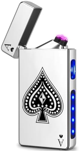 LcFun Electric USB Rechargeable Lighter, Windproof Plasma Dual Arc Lighter, Electronic Flameless Cool Lighters Gifts for Men Fathers Husband (Gold Dragon)