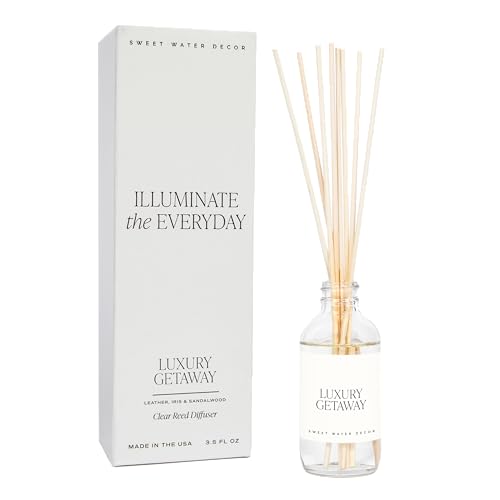Sweet Water Decor Salt & Sea Reed Diffuser Set - Sea Salt Citrus & Musk Amber Scent Diffuser - Reed Diffusers for Home with Long Lasting Fragrance - Non-Toxic Oil Reed Diffuser - Made in the USA