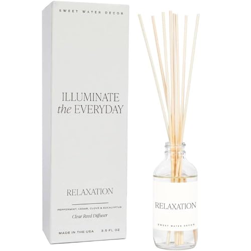 Sweet Water Decor Salt & Sea Reed Diffuser Set - Sea Salt Citrus & Musk Amber Scent Diffuser - Reed Diffusers for Home with Long Lasting Fragrance - Non-Toxic Oil Reed Diffuser - Made in the USA