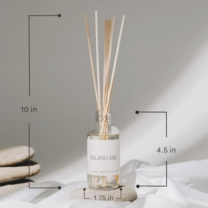 Sweet Water Decor Salt & Sea Reed Diffuser Set - Sea Salt Citrus & Musk Amber Scent Diffuser - Reed Diffusers for Home with Long Lasting Fragrance - Non-Toxic Oil Reed Diffuser - Made in the USA