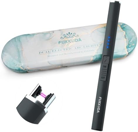 Electric Candle Lighter - Rechargeable, Plasma Arc Lighter - Windproof & Flameless with USB Rechargeable Double Safety Switch (Obisidian Black)