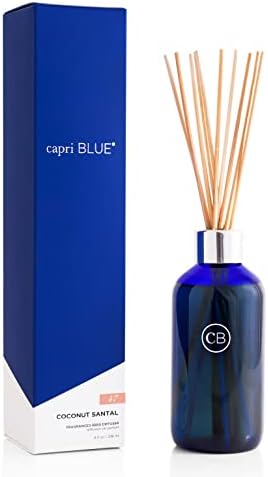 Capri Blue Volcano Reed Diffuser Set - Comes with Reed Diffuser Sticks, Fragrance Oil, and Glass Bottle Oil Diffuser - Aromatherapy Diffuser - White Diffuser (8 fl oz)