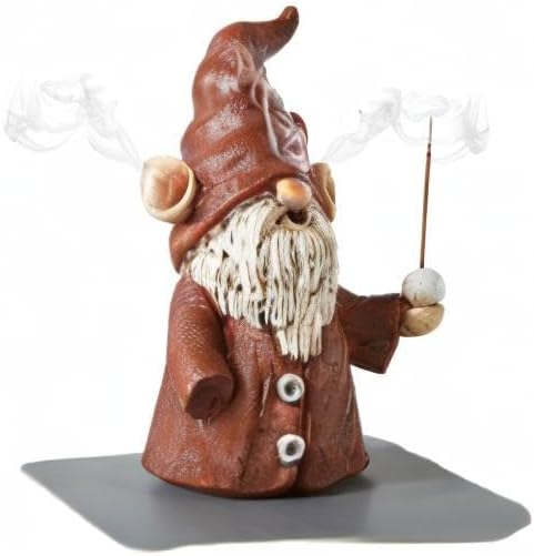 Gnome Incense Holder for Sticks, Incense Cone Burner Ornaments, Gnome Decor for Desk, Unique Gnome Gifts for Women Men