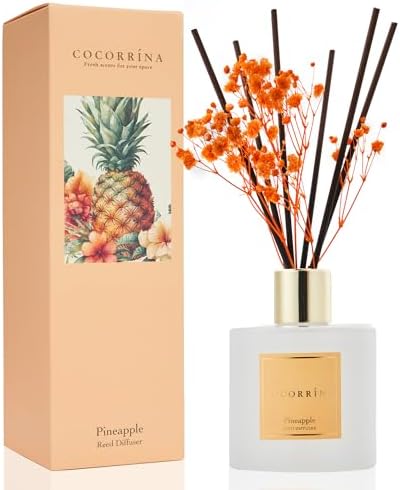 COCORRÍNA Reed Diffuser Set, Clean Linen Scented Diffuser with Sticks Home Fragrance Reed Diffuser for Bathroom Shelf Decor
