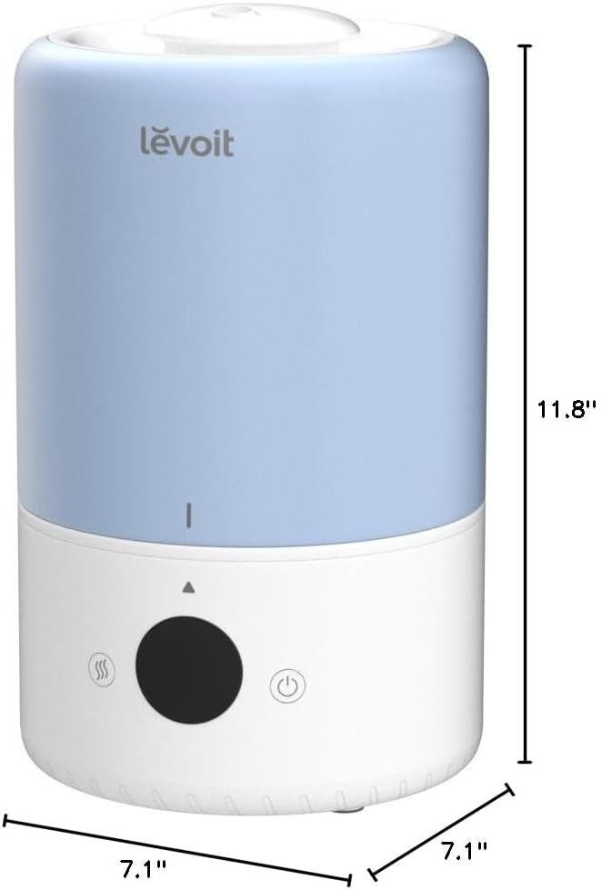 LEVOIT Humidifiers for Bedroom, Quiet (3L Water Tank) Cool Mist Top Fill Essential Oil Diffuser with 25Watt for Home Large Room, 360° Nozzle, Rapid Ultrasonic Humidification for Baby Nursery and Plant