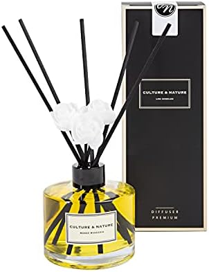 CULTURE & NATURE Reed Diffuser Set 6.7oz (200ml) Clean Cotton Scented Diffuser with Sticks Home Fragrance Reed Diffuser for Bathroom Shelf Decor