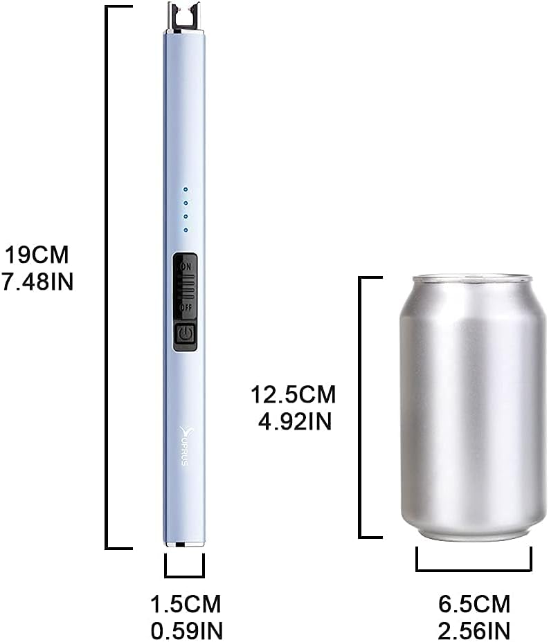 SUPRUS Electric Lighter Arc Windproof Flameless USB Lighter Rechargeable Lighter with Safety Lock for Candle BBQ Camping (champagne Gold)