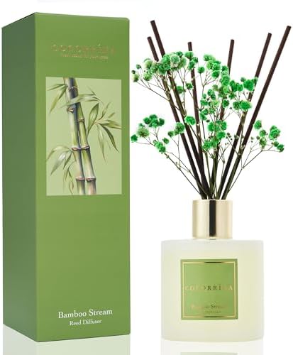 COCORRÍNA Reed Diffuser Set, Clean Linen Scented Diffuser with Sticks Home Fragrance Reed Diffuser for Bathroom Shelf Decor