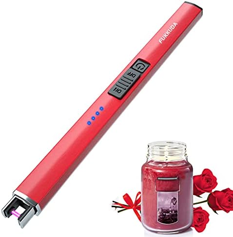 Electric Candle Lighter - Rechargeable, Plasma Arc Lighter - Windproof & Flameless with USB Rechargeable Double Safety Switch (Obisidian Black)