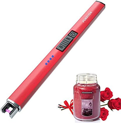 Electric Candle Lighter - Rechargeable, Plasma Arc Lighter - Windproof & Flameless with USB Rechargeable Double Safety Switch (Obisidian Black)