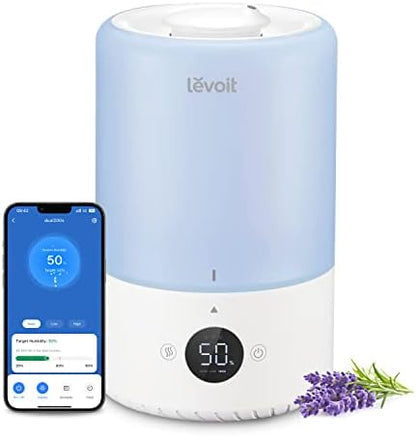 LEVOIT Humidifiers for Bedroom, Quiet (3L Water Tank) Cool Mist Top Fill Essential Oil Diffuser with 25Watt for Home Large Room, 360° Nozzle, Rapid Ultrasonic Humidification for Baby Nursery and Plant