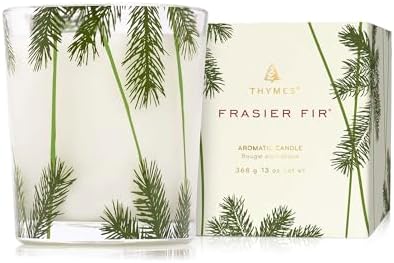 Thymes Frasier Fir Pine Needle Candle - Highly Scented Candles for a Luxury Home Fragrance - Holiday Candles with a Forest Fragrance - Single-Wick Candle (6.5 oz)