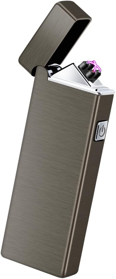 LcFun Electric USB Rechargeable Lighter, Windproof Plasma Dual Arc Lighter with LED Battery Indication, Electronic Flameless Cool Lighters Gifts for Men Fathers Husband (Black Dragon)
