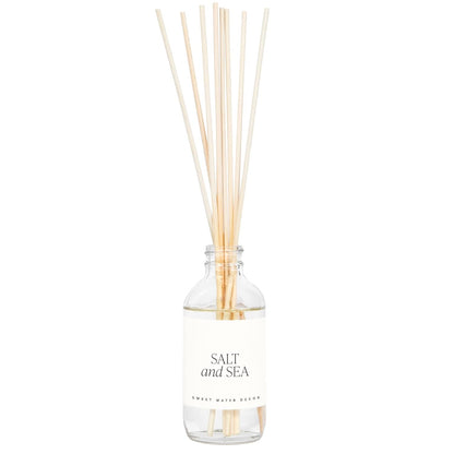 Sweet Water Decor Salt & Sea Reed Diffuser Set - Sea Salt Citrus & Musk Amber Scent Diffuser - Reed Diffusers for Home with Long Lasting Fragrance - Non-Toxic Oil Reed Diffuser - Made in the USA