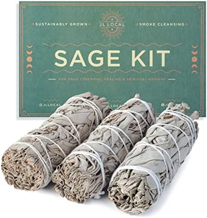 Handcrafted 4 Inch White Sage Sticks - Fresh, Natural California Sage Smudge Sticks with Instructions & Blessings - Wand Sage for Cleansing House Negative Energy &amp; Other Smudging Rituals